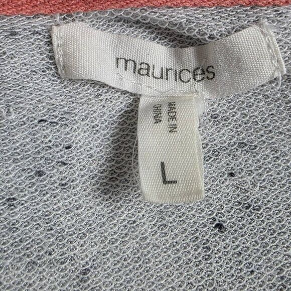 Maurices Gray Speckled Lace Up Pullover Sweater L - Picture 6 of 8